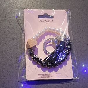 Blossom Beaded Bracelet Set with Keychain